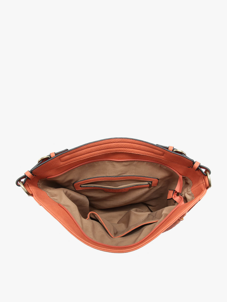 Aris Whipstitch Hobo/Crossbody w/ Guitar Strap | Terracotta