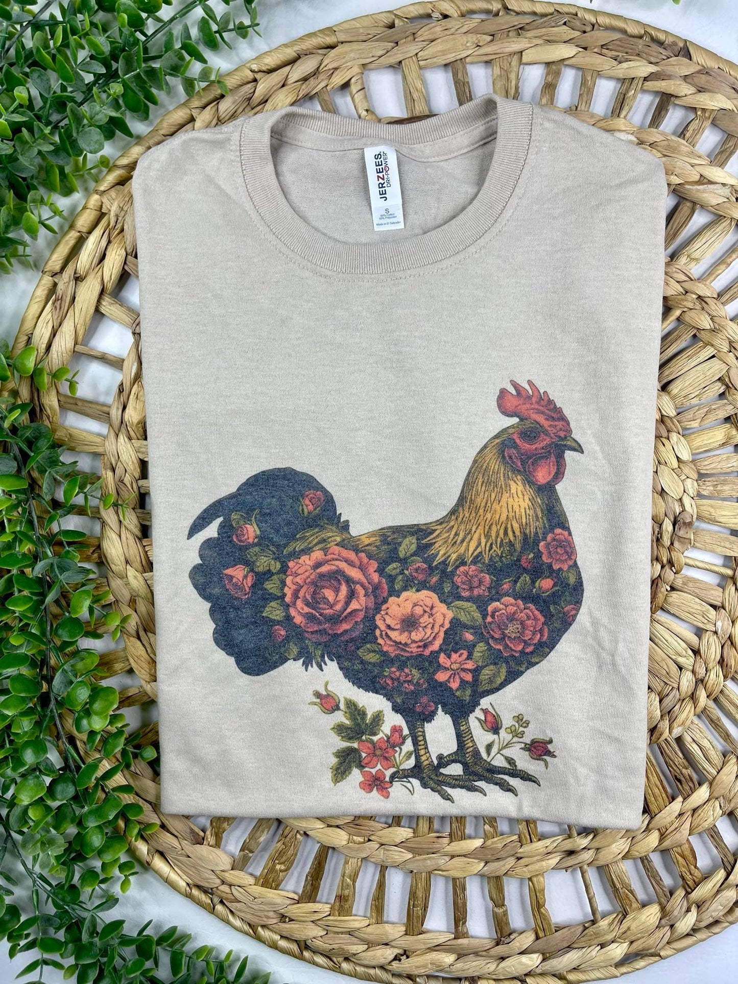 Floral Chicken Graphic Tee