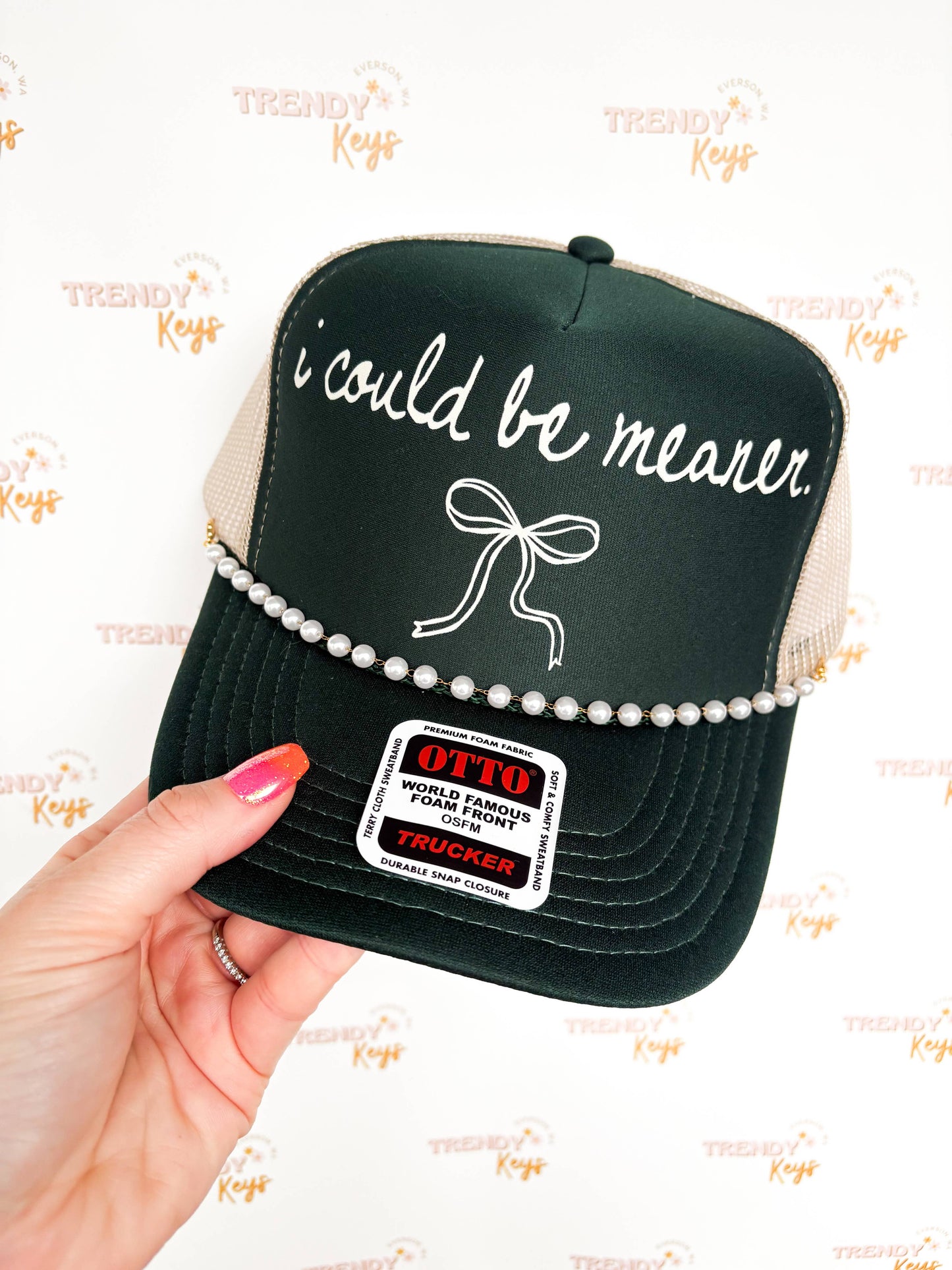 I Could Be Meaner Trucker Hat: With Chain