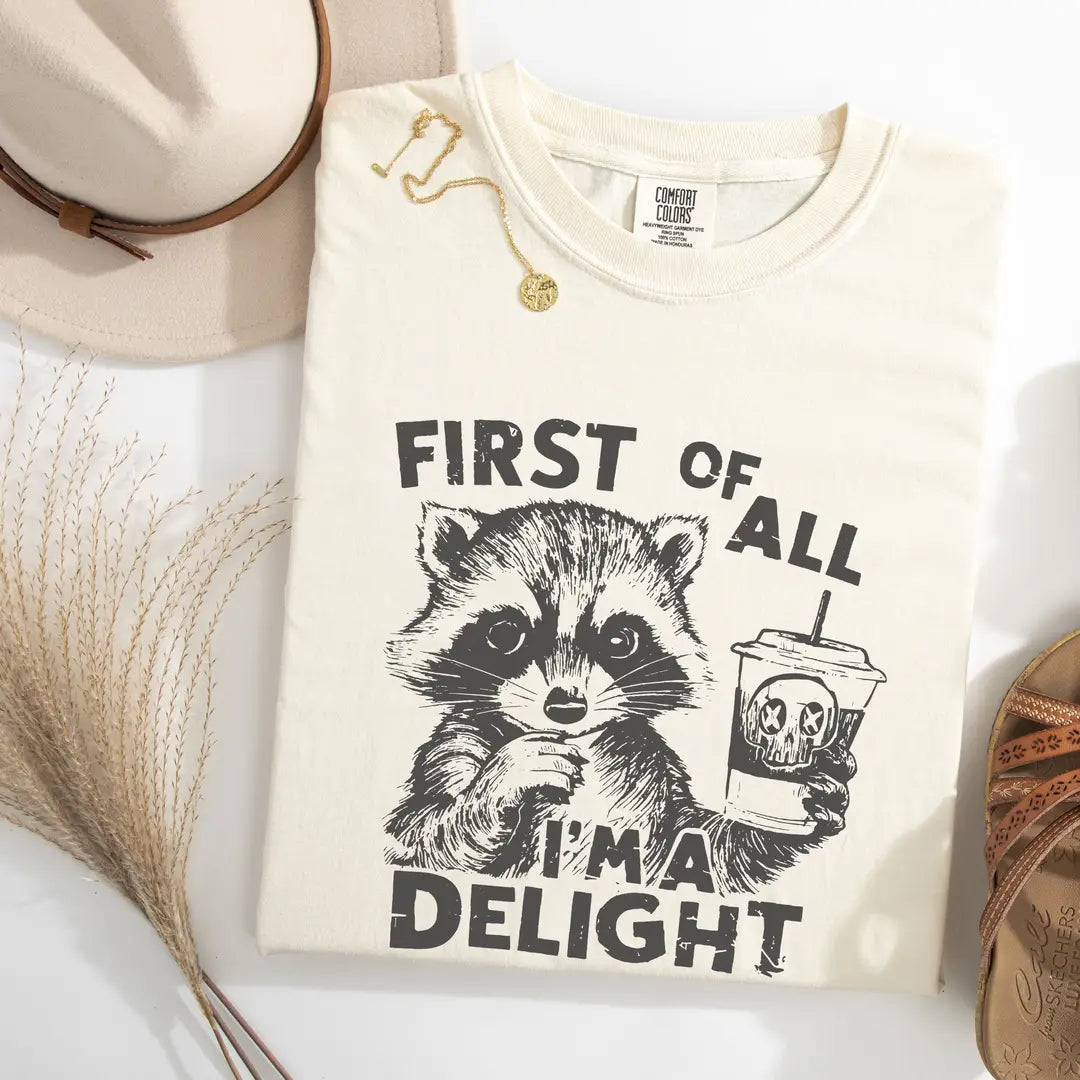 I'm A Delight Racoon Graphic Tee