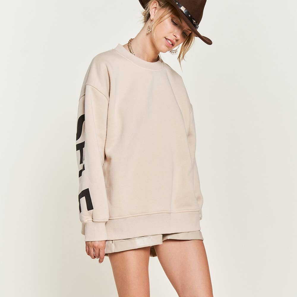 Be Yourself Sweatshirt: Beige