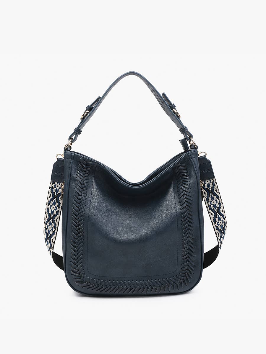 Aris Whipstitch Hobo w/ Guitar Strap | Navy