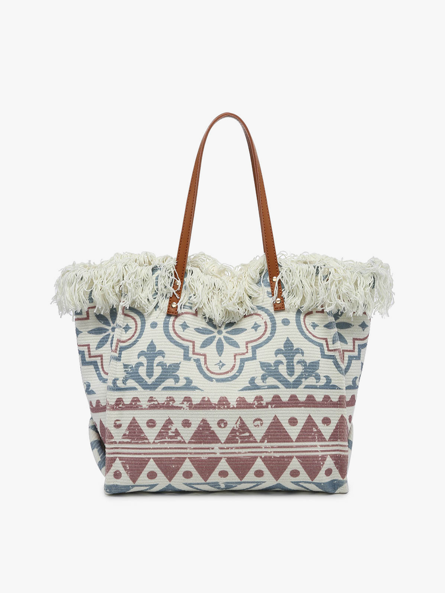 Madison Handwoven Fringe Tote – Woven Cotton Bag | Boho.Green