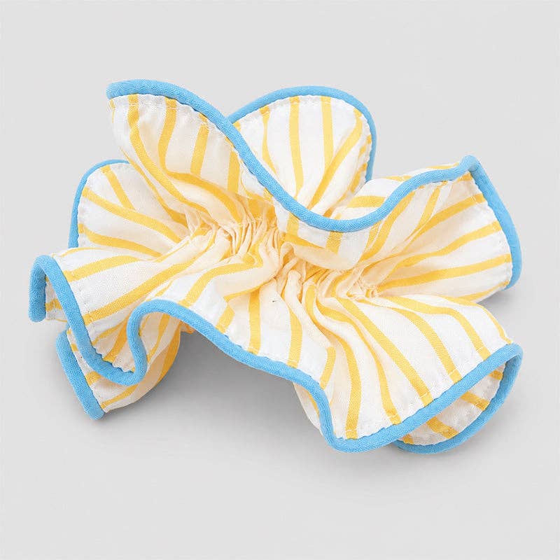 Striped Ruffle Hair Scrunchie: Single Layer Striped / One Size