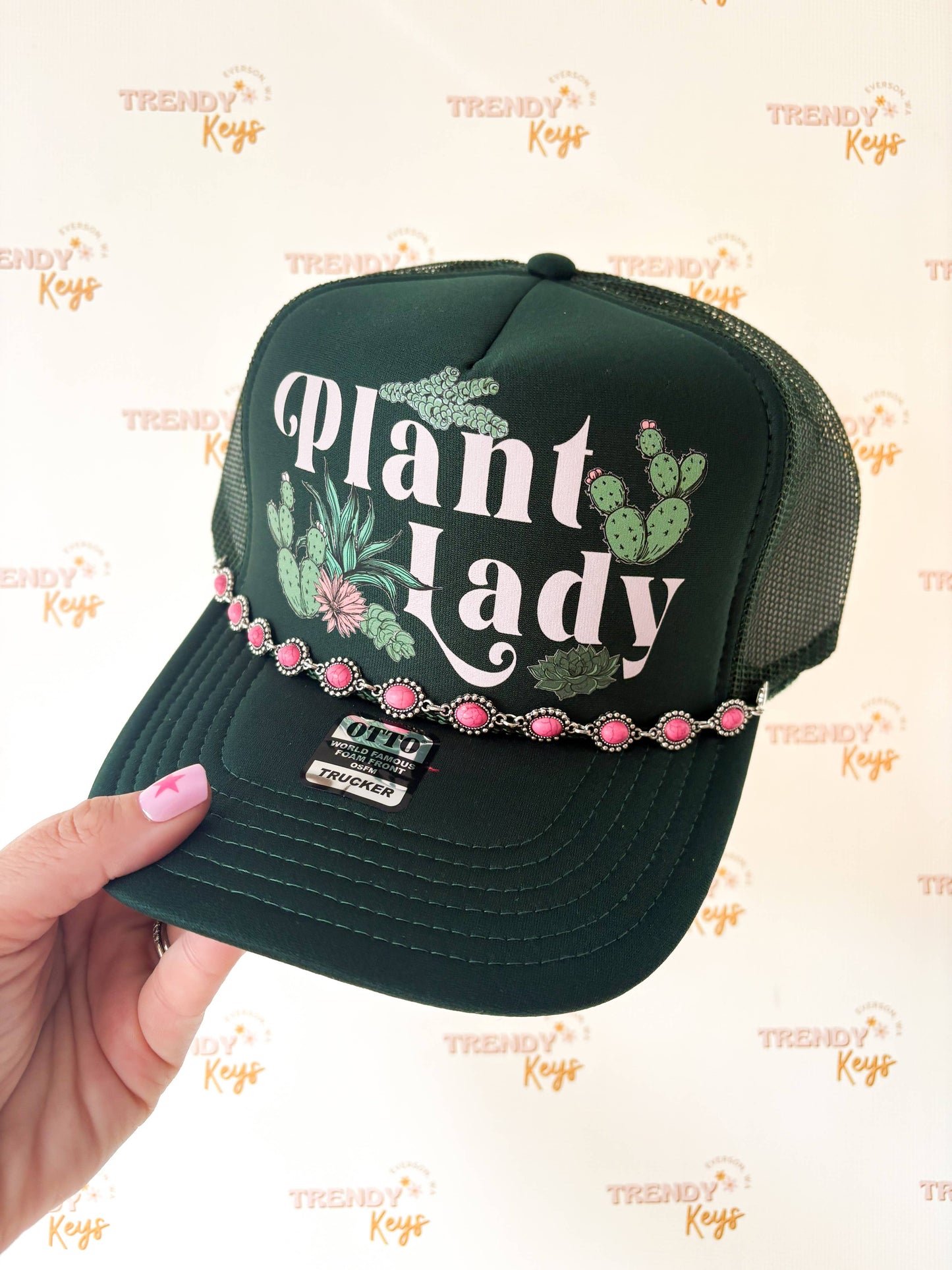 Plant Lady Trucker Hat: With Chain