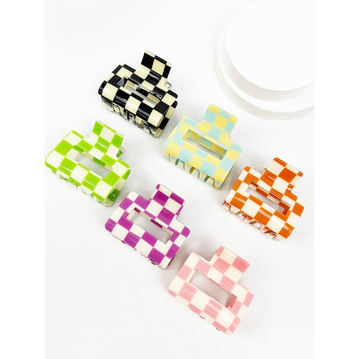 Colorful Checkered Medium-Size Hair claw/clip