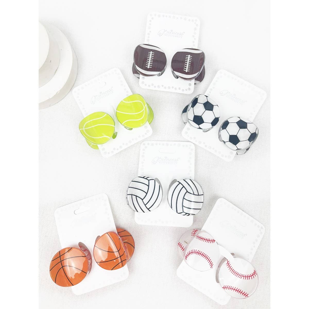 Sports Ball Theme Medium Size Claw Clips: MIX COLOR / ONE(12)