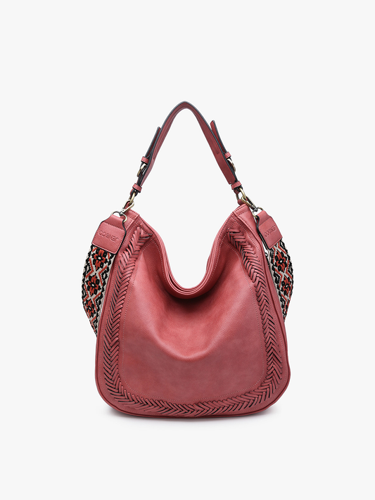 Aris Whipstitch Hobo/Crossbody w/ Guitar Strap | Terracotta