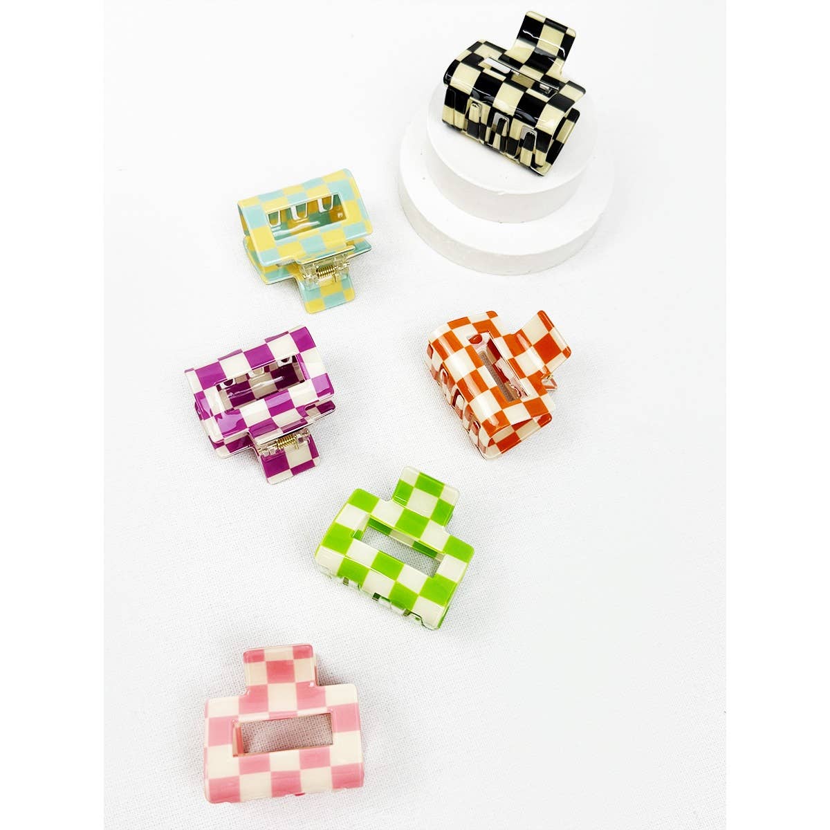 Colorful Checkered Medium-Size Hair claw/clip