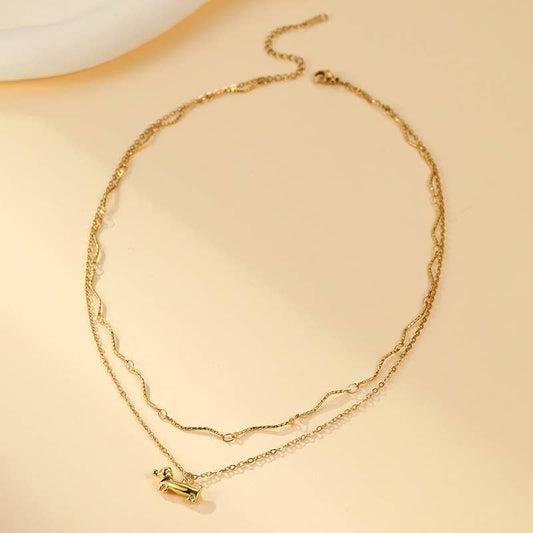 18K STAINLESS STEEL TARNISH FREE DOG NECKLACE