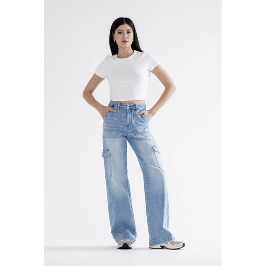 Mica SUPER HIGH RISE WIDE CARGO: LOWES BLUE