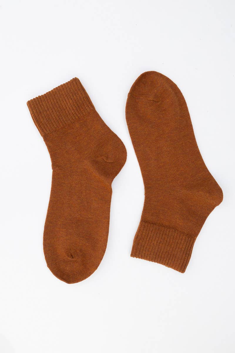 Happy Feet Embroidered Socks 🙃 - Fun Vibes: Rust