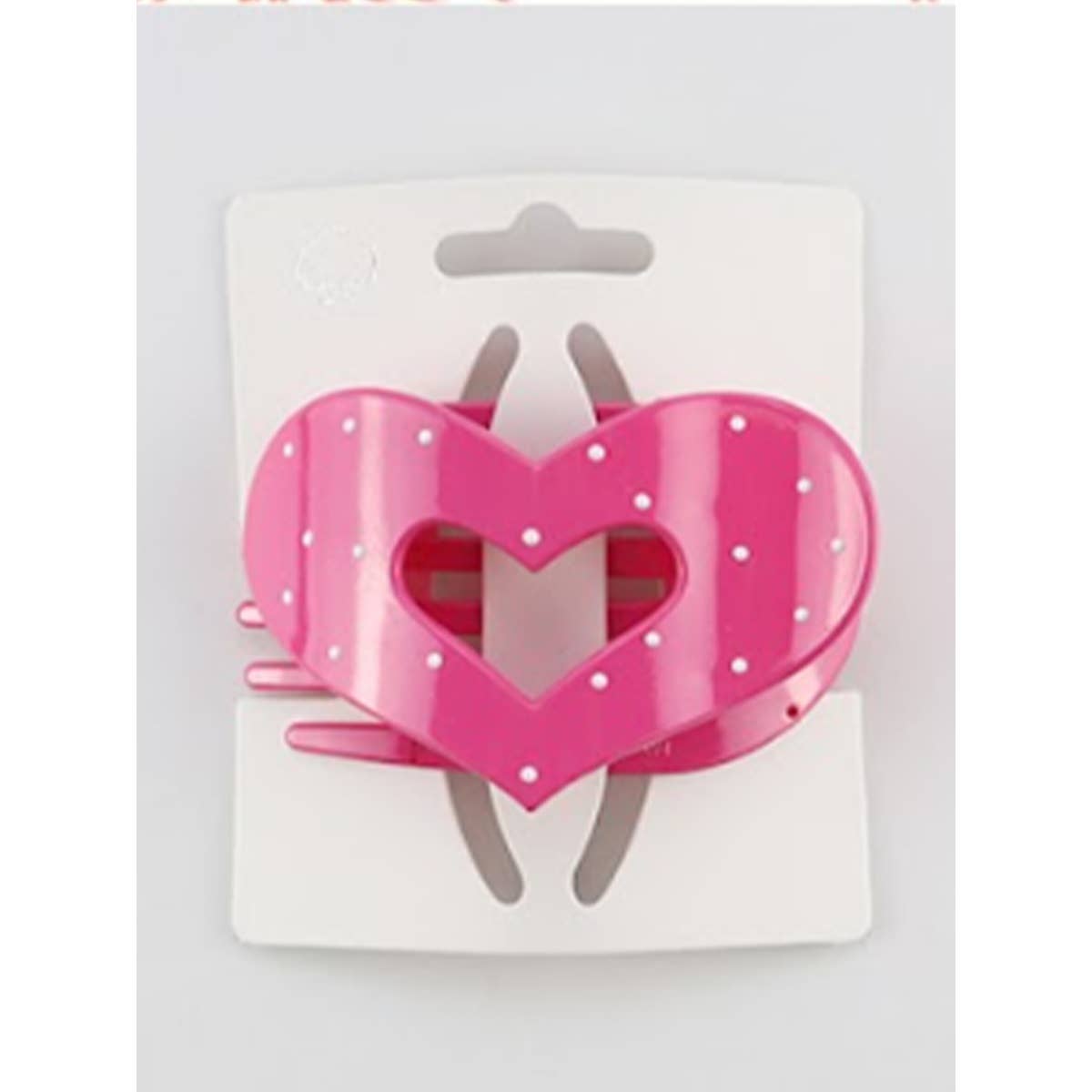 Lovely Polka Dot Heart Cut out Flat Hair Clip: Choose color