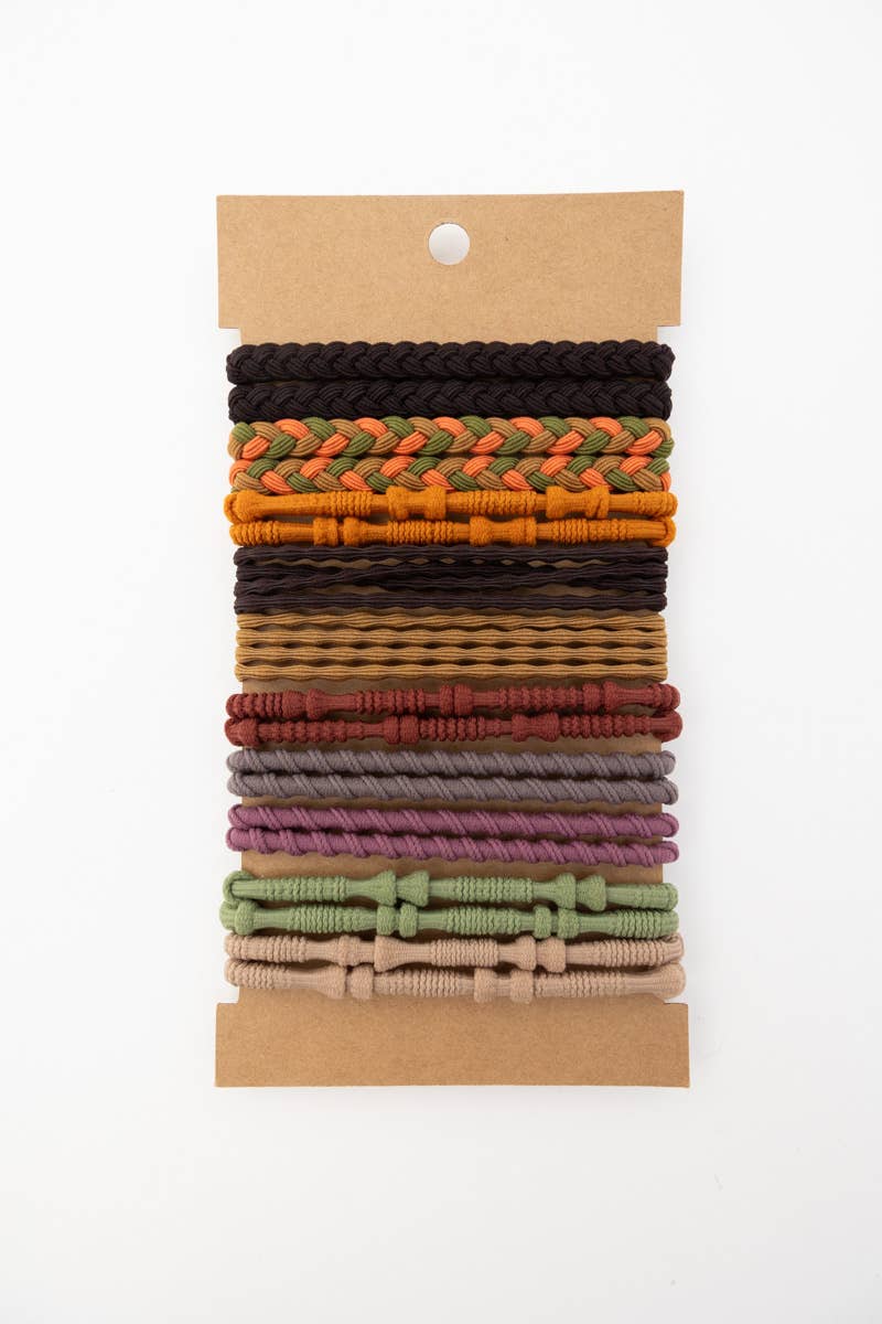 Twists & Braids Stackable Hair Tie Bracelet Set 🪢: Multi-Colored