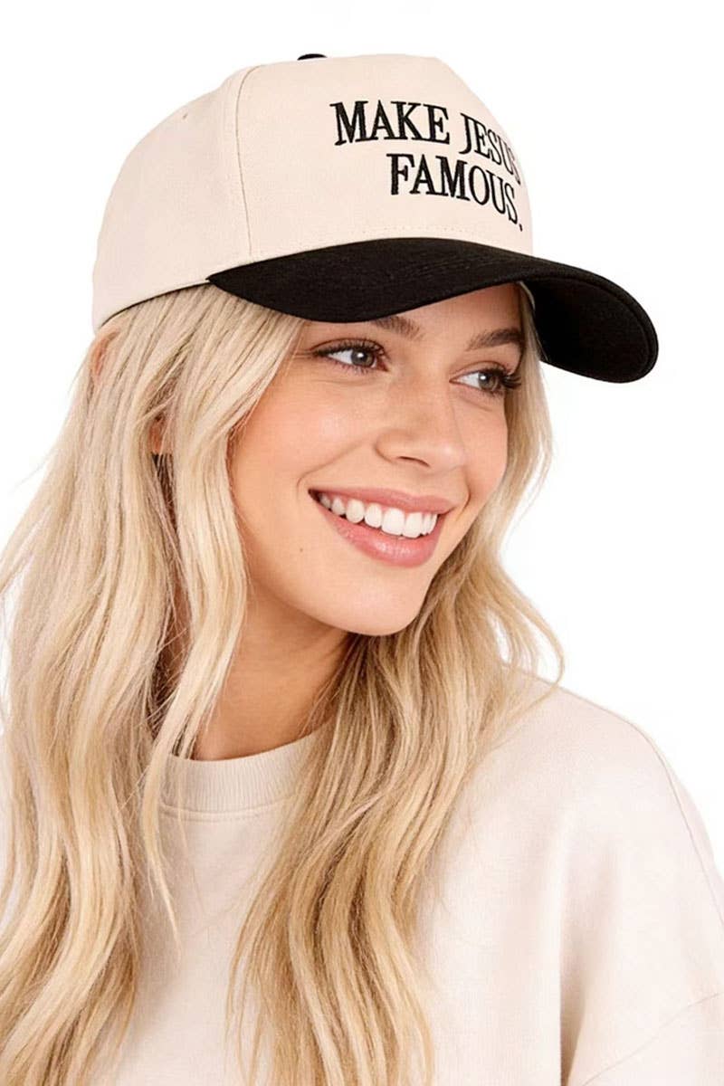 Make Jesus Famous Two-Tone Cotton Hat OS