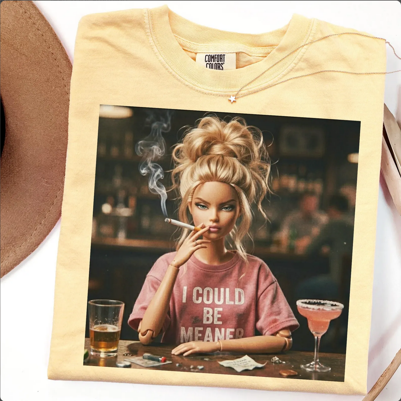 I Could Be Meaner Snarky Graphic Tee: Pepper