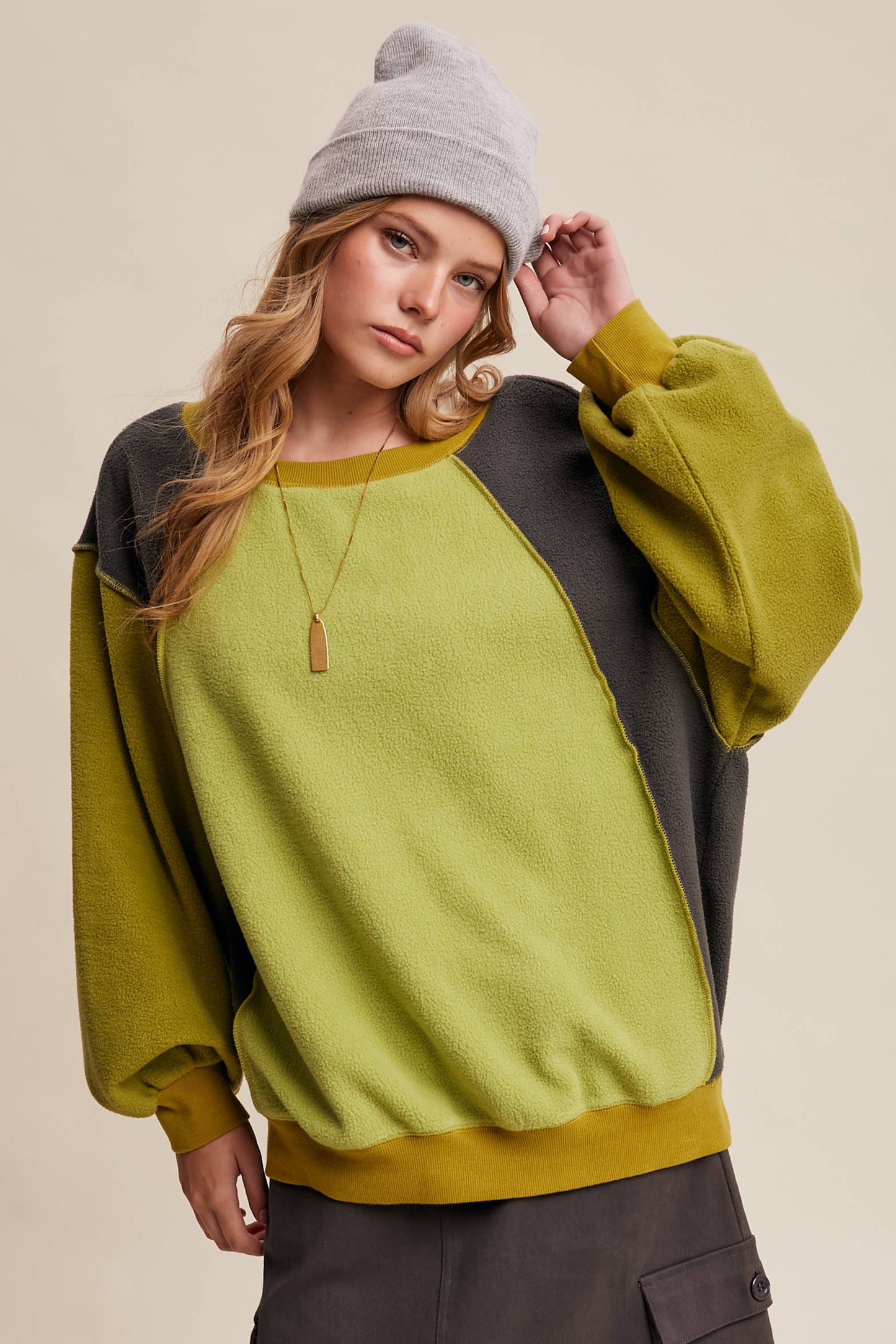 Colorblock Fleece Pullover