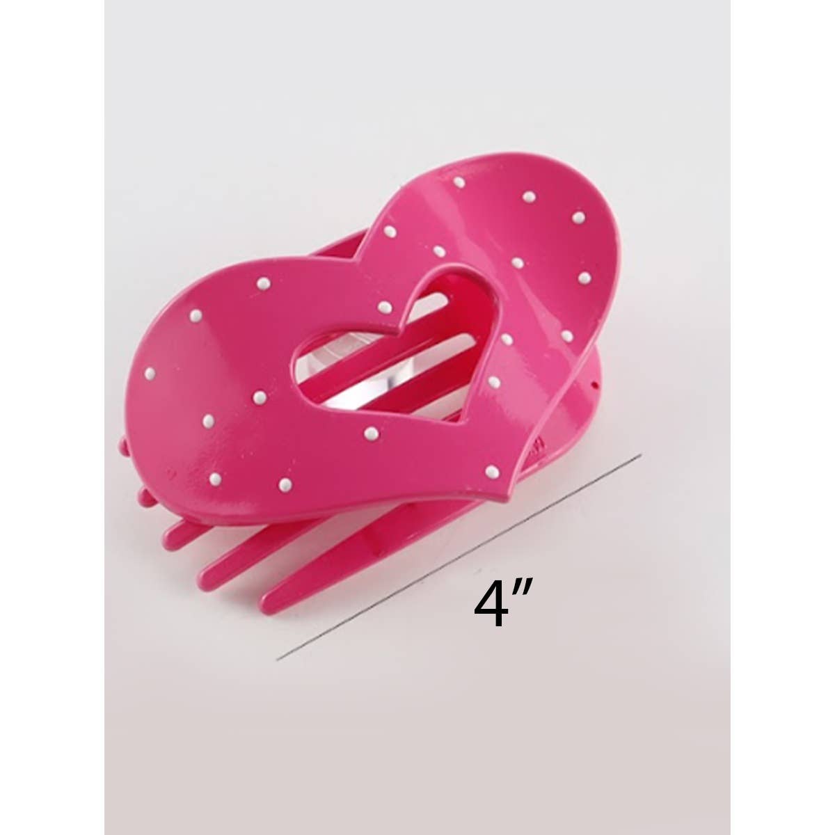 Lovely Polka Dot Heart Cut out Flat Hair Clip: Choose color