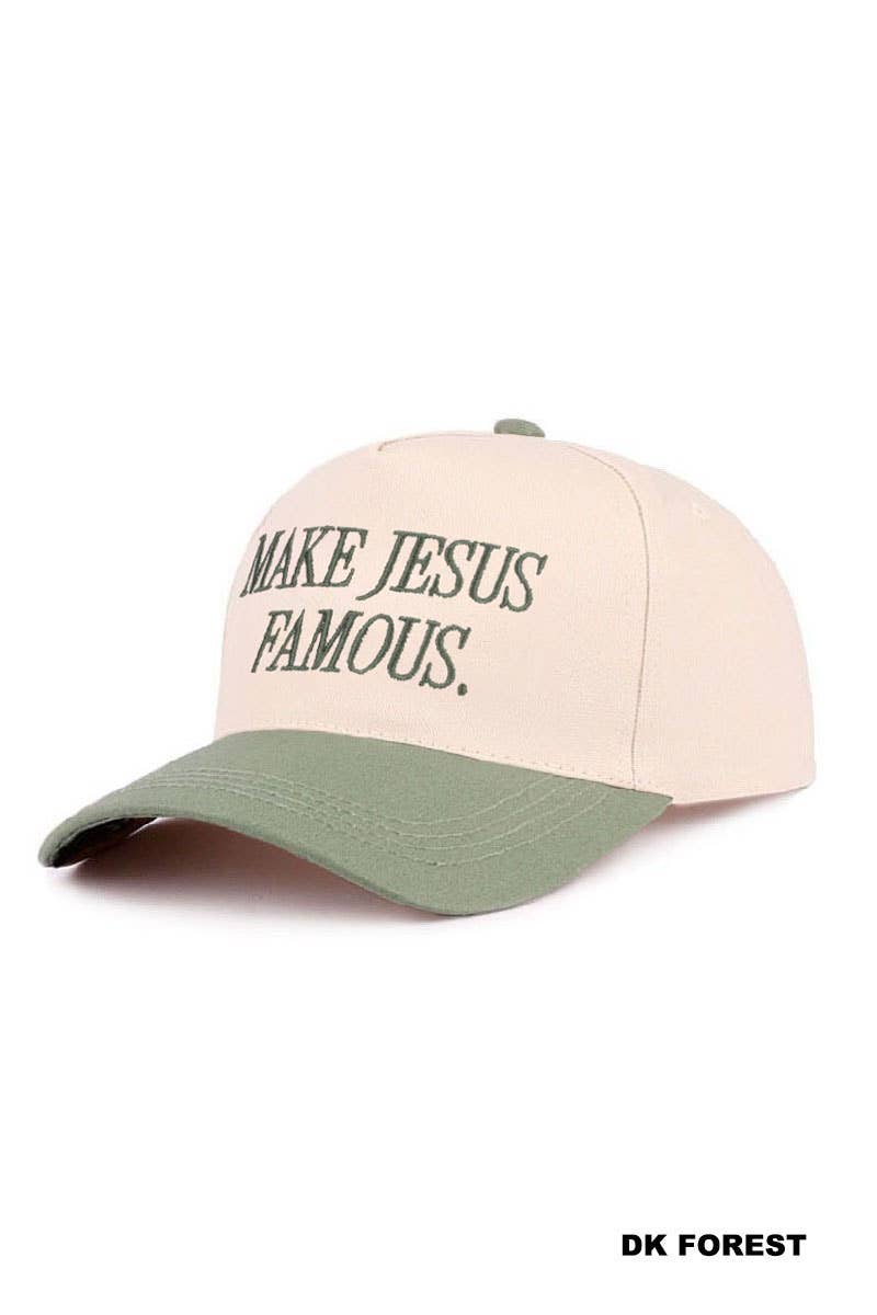 Make Jesus Famous Two-Tone Cotton Hat OS