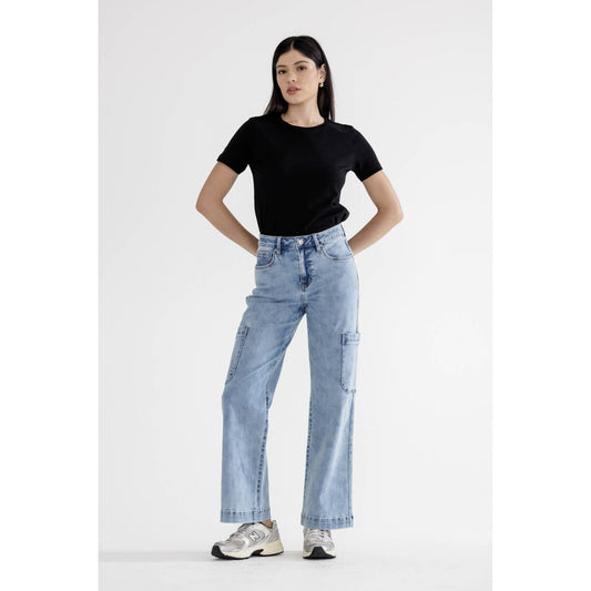 Mica HIGH RISE WIDE CARGO: MAYA BLUE