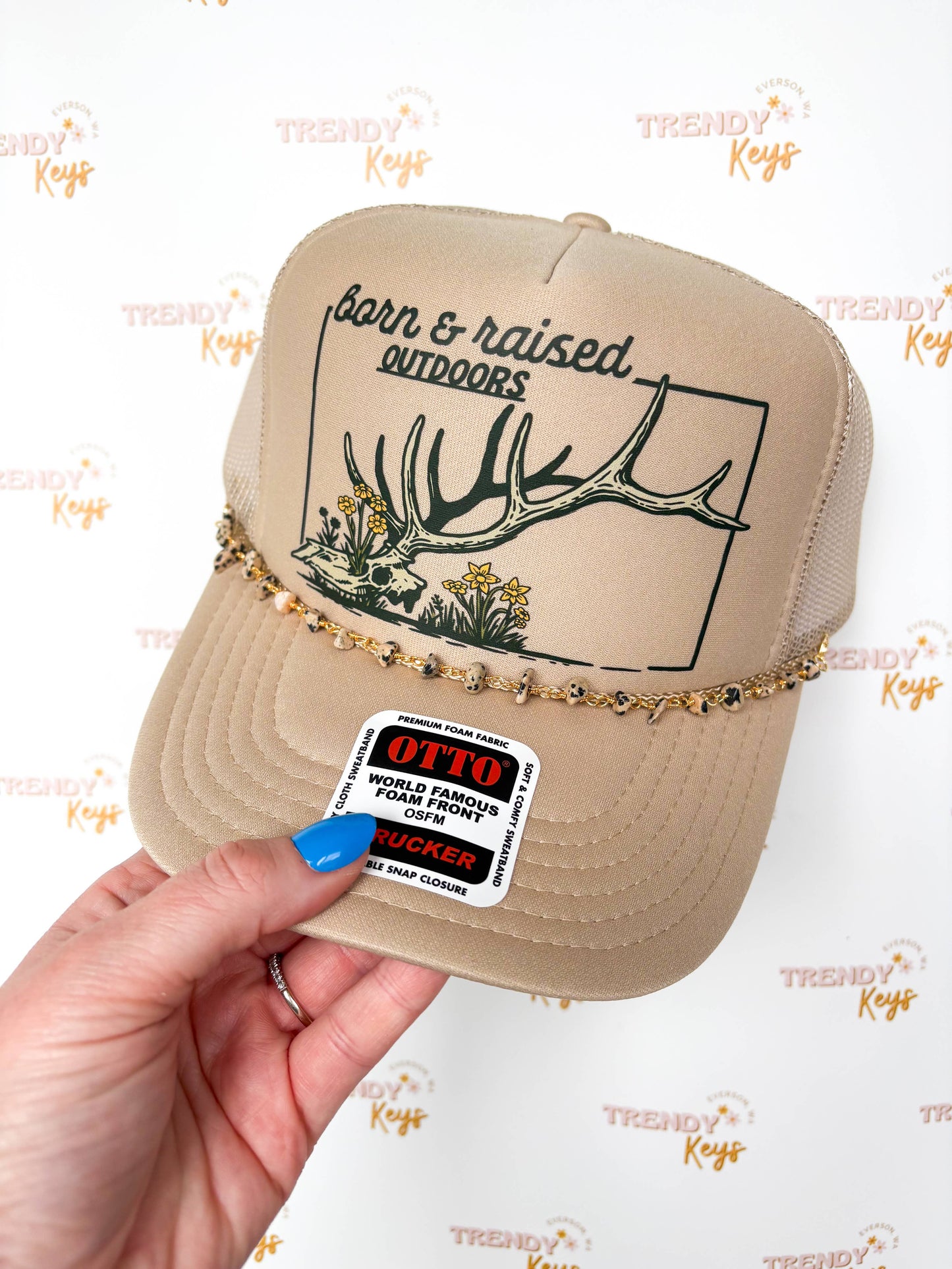 Born And Raised Outdoors Trucker Hat : With Chain