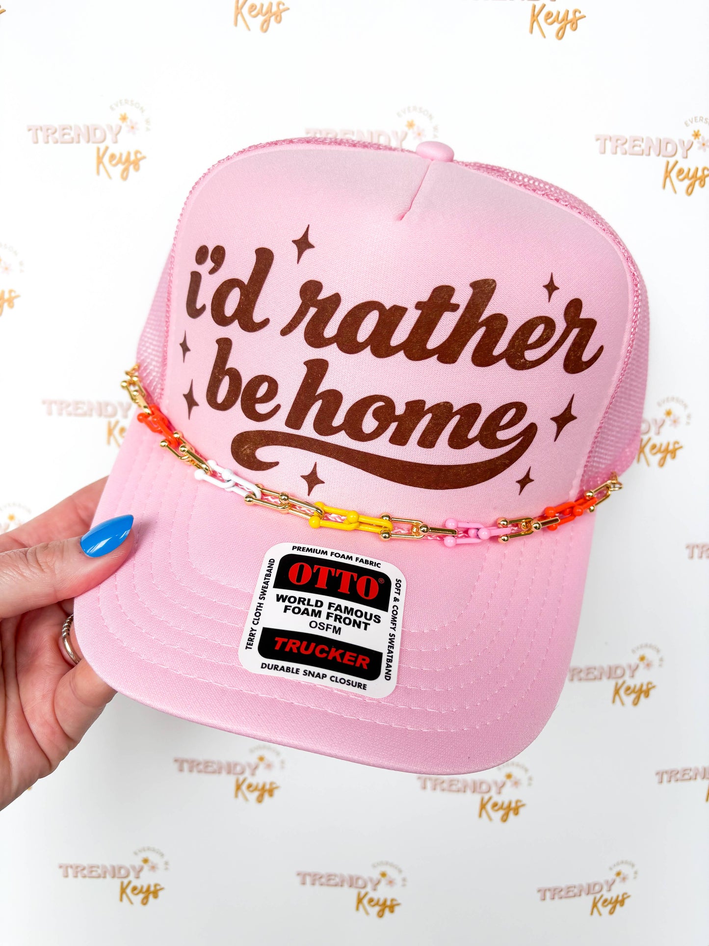 I’d Rather Be Home Trucker Hat: ((((No Chain))))