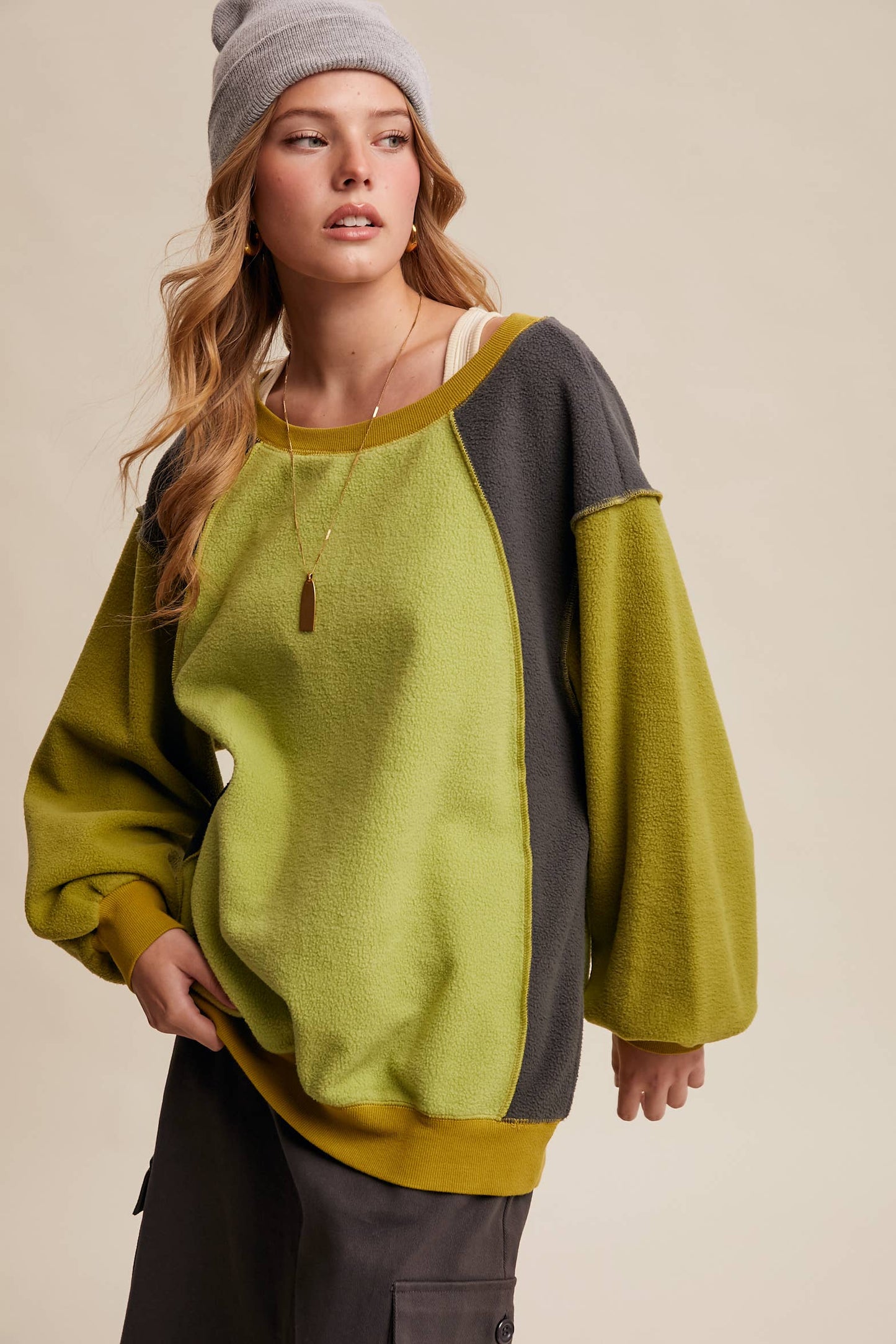 Colorblock Fleece Pullover