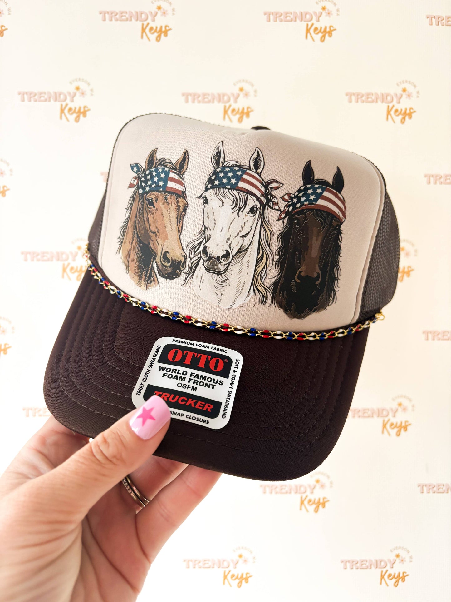 American Horses Trucker Hat: With Chain