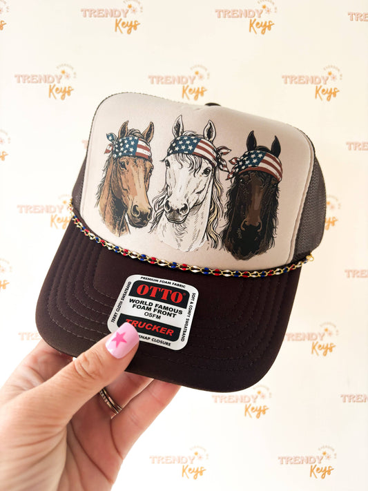 American Horses Trucker Hat: With Chain