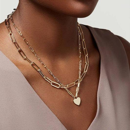 18K STAINLESS STEEL TARNISH FREE LAYERED NECKLACE/ Gold