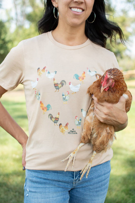 Western 'Chicken Heart' Women's Graphic Tee: Sand Dune