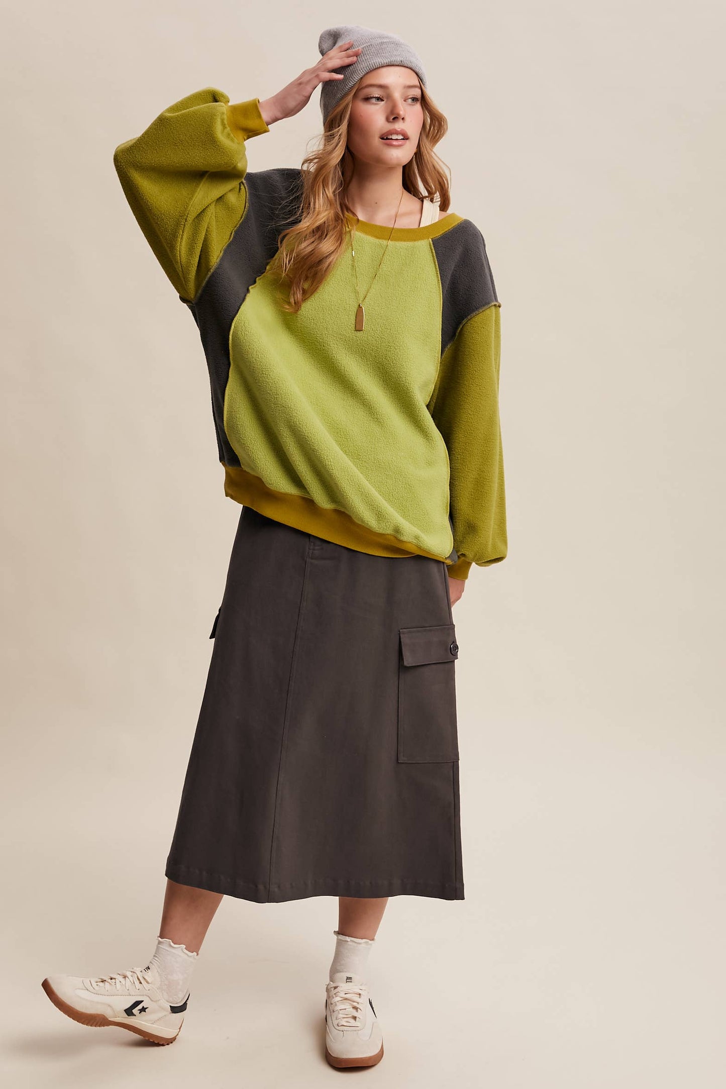 Colorblock Fleece Pullover