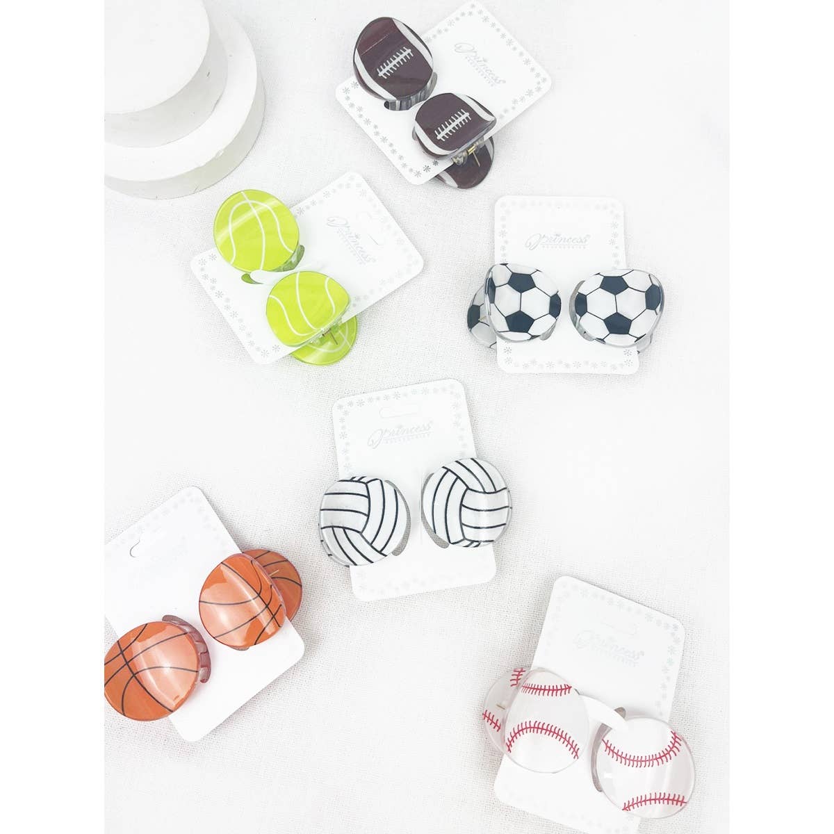 Sports Ball Theme Medium Size Claw Clips: MIX COLOR / ONE(12)