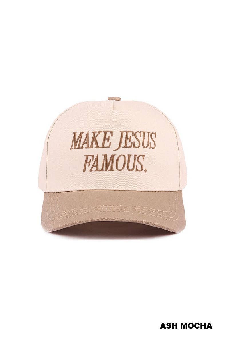 Make Jesus Famous Two-Tone Cotton Hat OS
