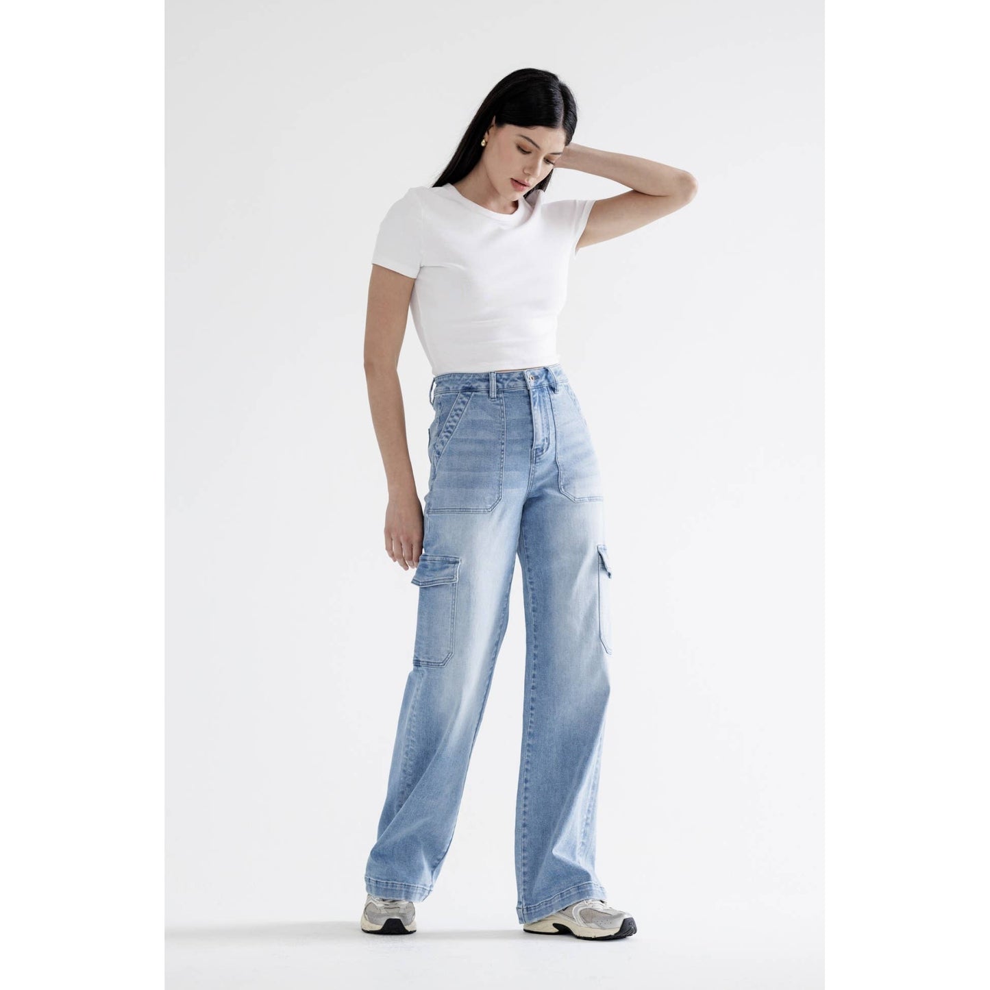 Mica SUPER HIGH RISE WIDE CARGO: LOWES BLUE