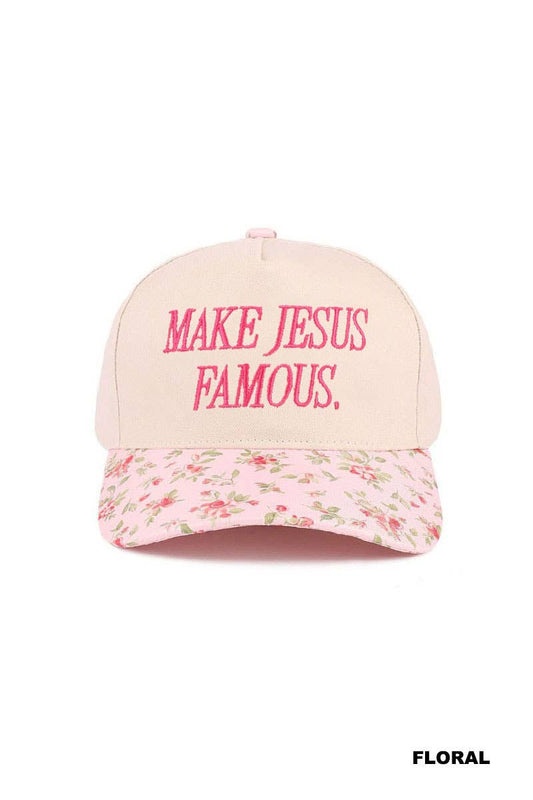 Make Jesus Famous Two-Tone Cotton Hat OS