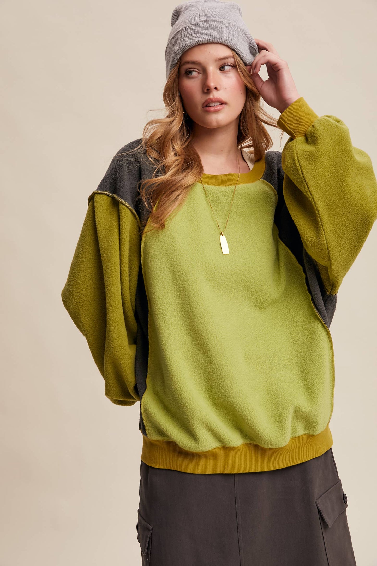 Colorblock Fleece Pullover