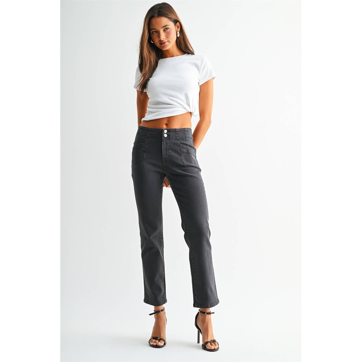 Mica MID-RISE STRAIGHT: GREY