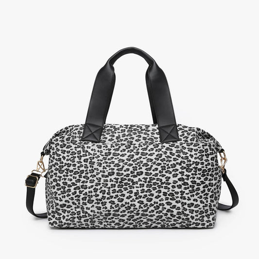 Navy Nylon Weekender Bag – Dual Handles Black/Lt. Grey