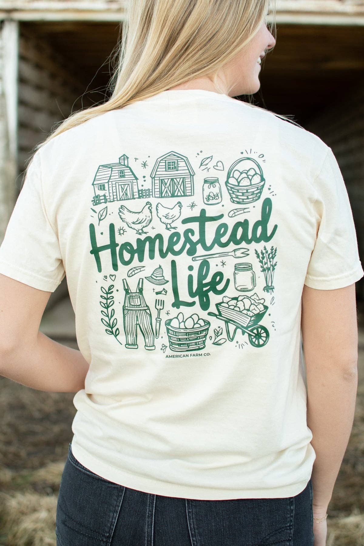 Western 'Homestead Life' Ivory Graphic Tee