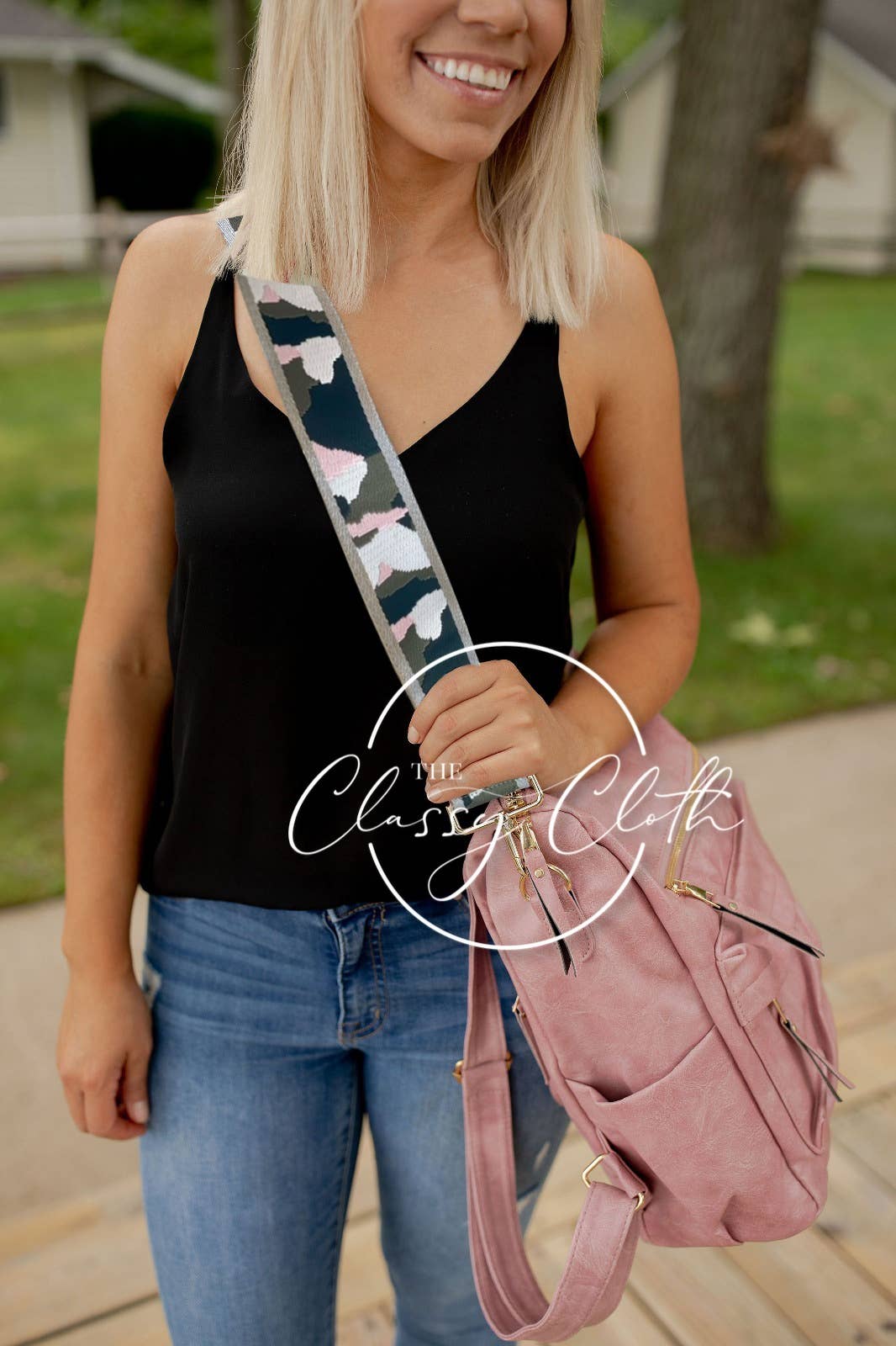 Chloe Convertible Backpack - Blush - Grey Pink Camo