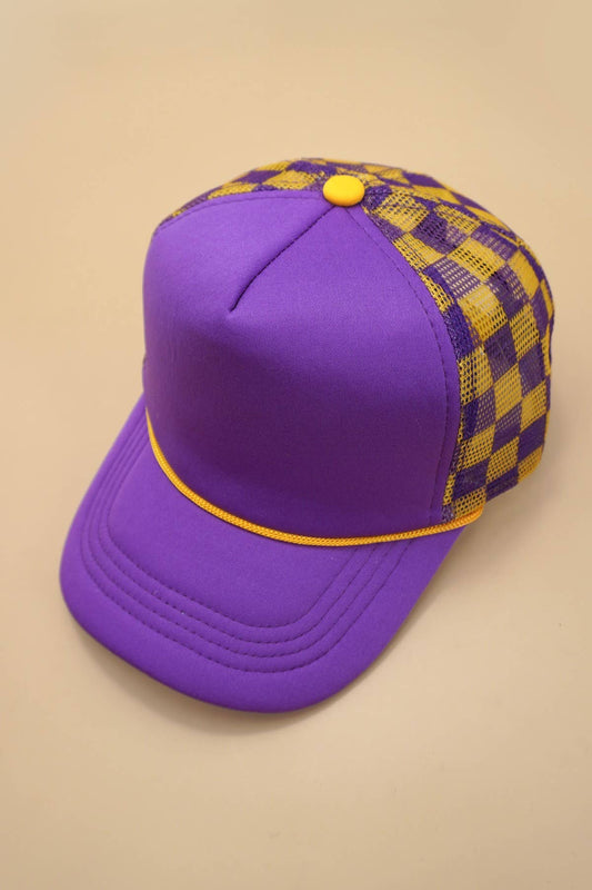 TRUCKER HAT CHECKER FOAM FRONT MESH BACK CAP