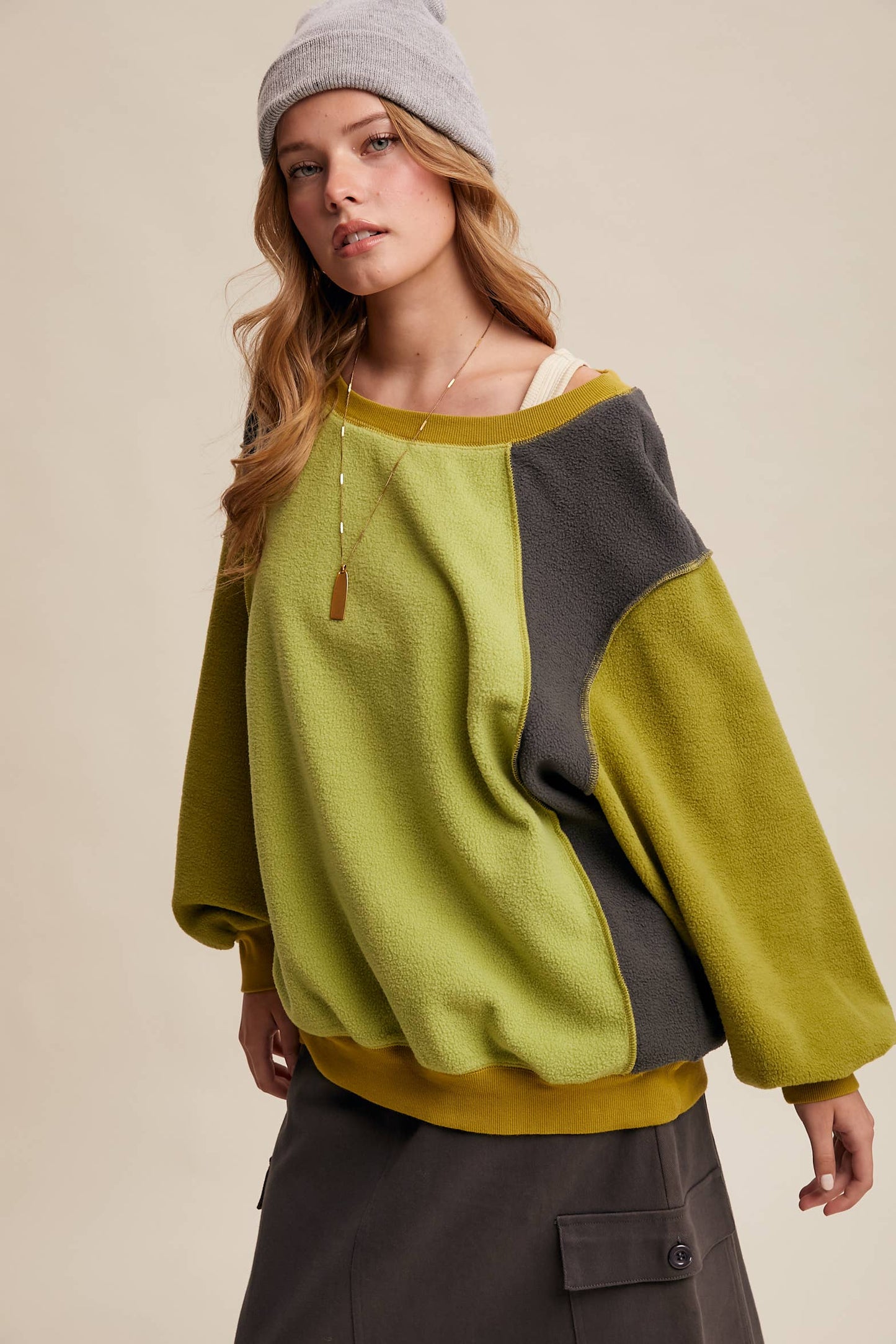 Colorblock Fleece Pullover