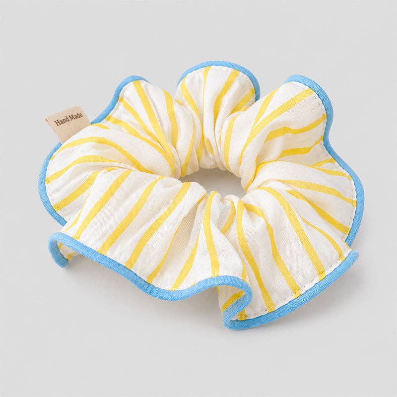 Striped Ruffle Hair Scrunchie: Single Layer Striped / One Size