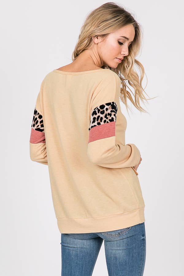Front Pocket Long Sleeve Top/ Dusty Mustard