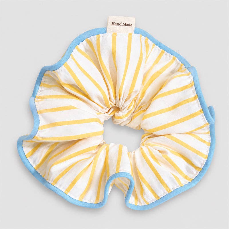 Striped Ruffle Hair Scrunchie: Single Layer Striped / One Size