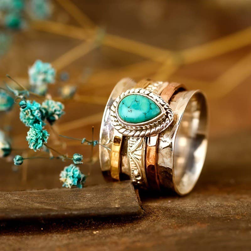 Teardrop Natural Stone Ring