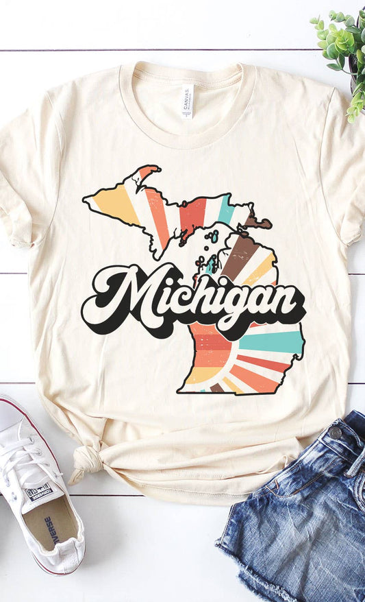 Michigan Retro State Graphic Tee
