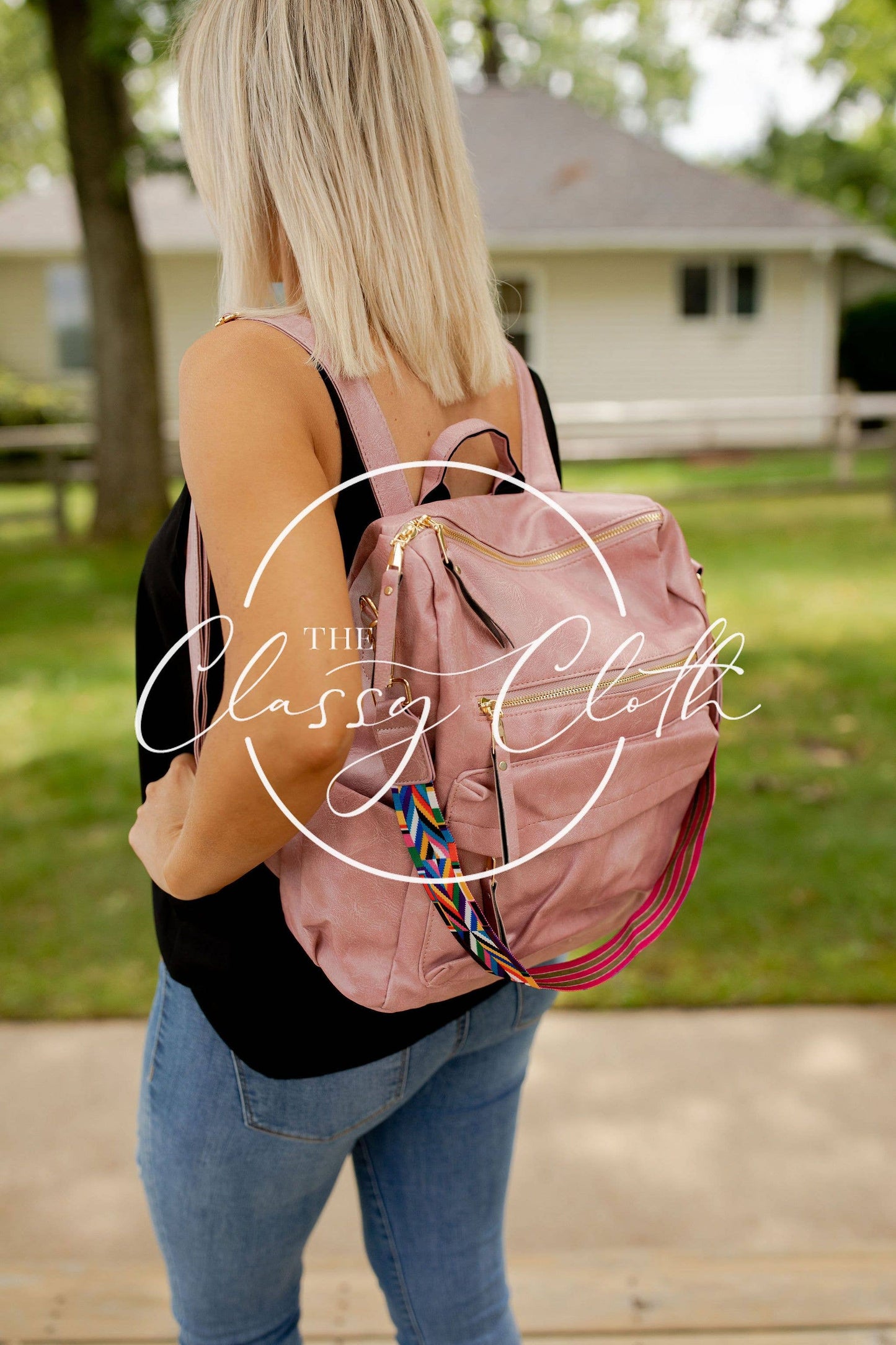 Chloe Convertible Backpack - Blush - Grey Pink Camo