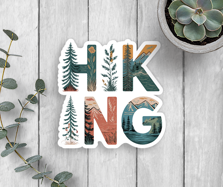 Hiking Vinyl Sticker